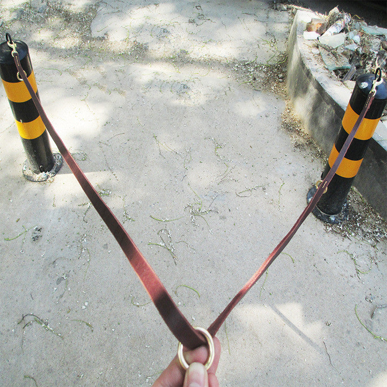 Double-headed Copper Hook Dog Traction Belt Cowhide Convenient Leash Running Rope