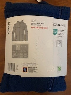 Crane Ladies Fleece Jacket Hoodie Navy Blue (Small)