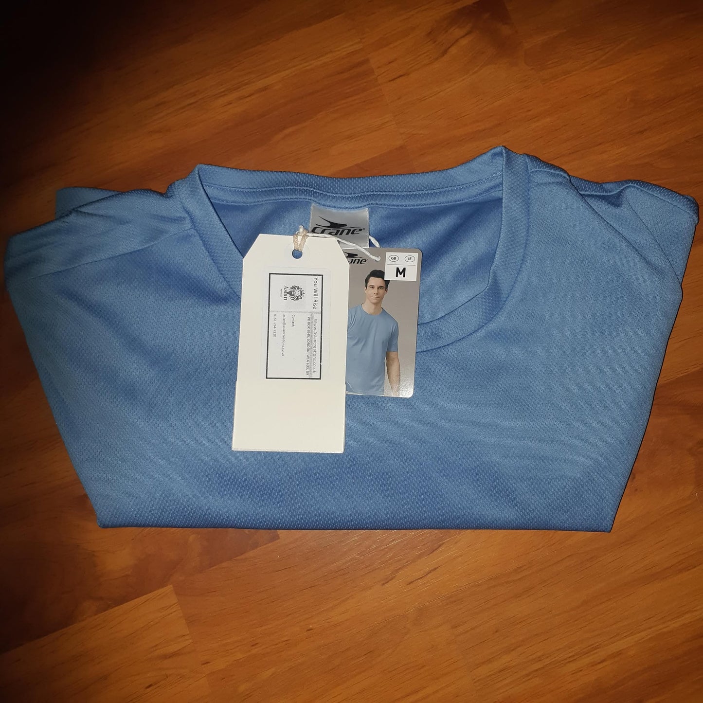 Crane Medium Light Blue Men's Running T-Shirt NEW