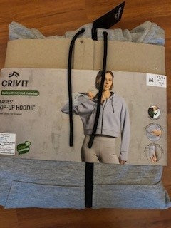 Ladies Zip Up Hoodie Medium (Light Grey)