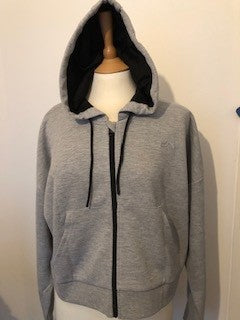 Ladies Zip Up Hoodie Medium (Light Grey)