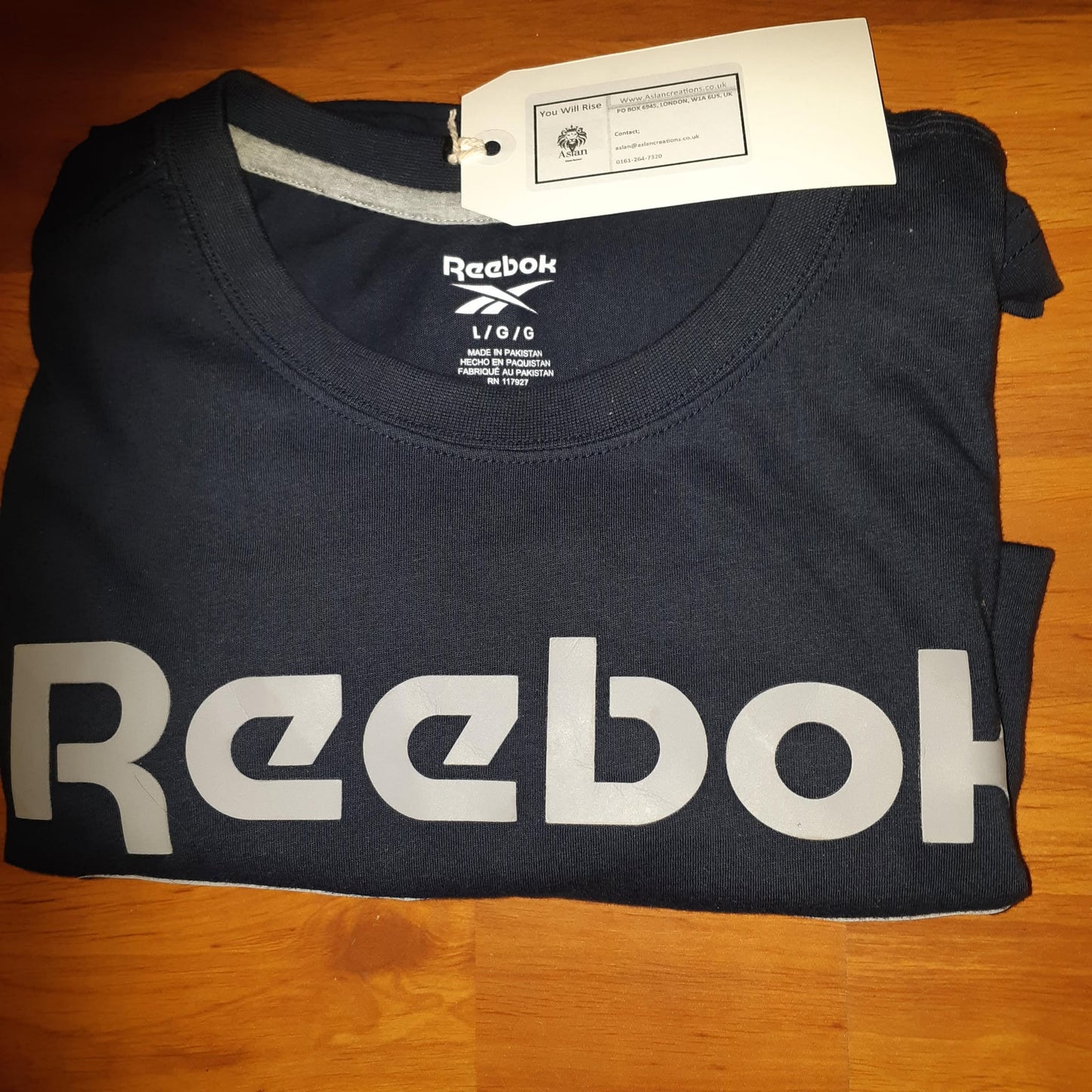 Men's Reebok Navy Blue Large T-Shirt