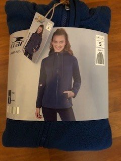 Crane Ladies Fleece Jacket Hoodie Navy Blue (Small)