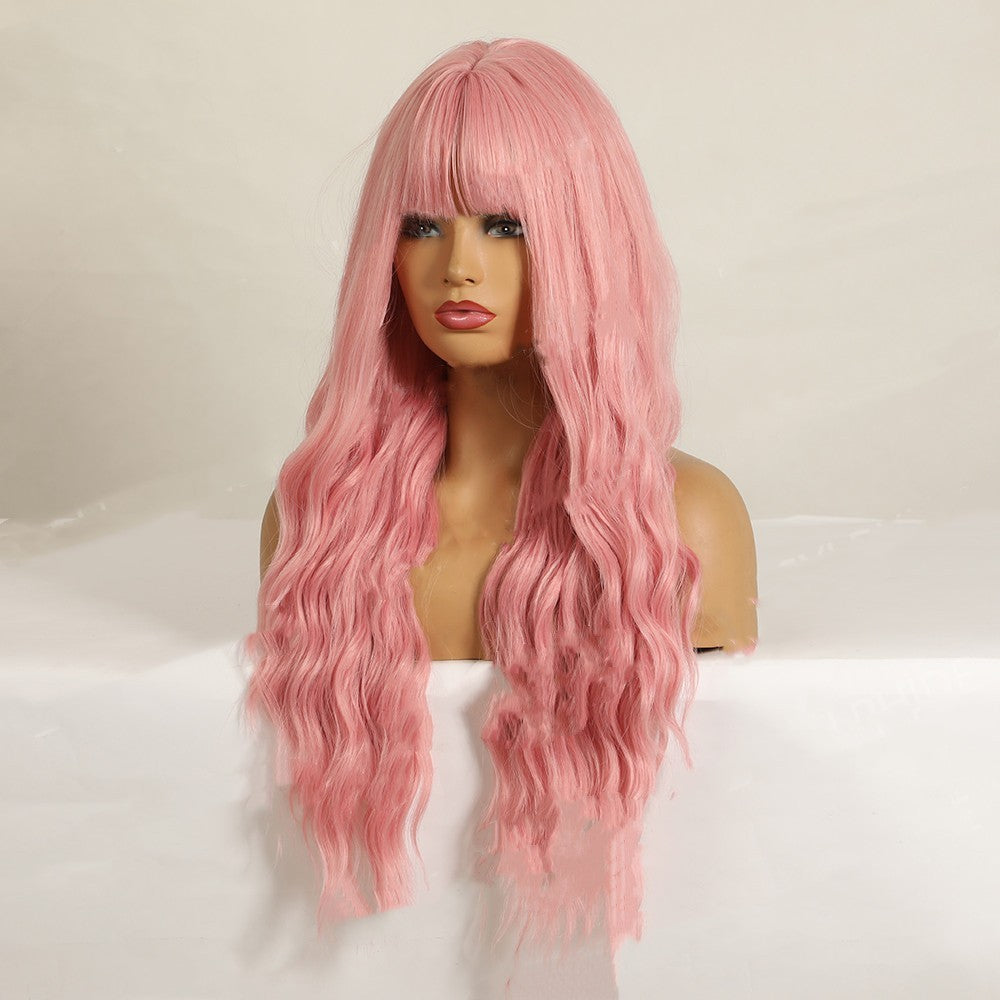 Air Bangs Wavy Long Curly Hair Chemical Fiber Wig Female