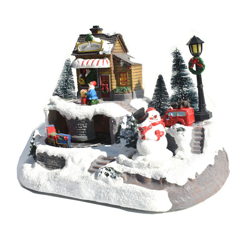 Christmas Glowing LED Light Music House Christmas Decorations