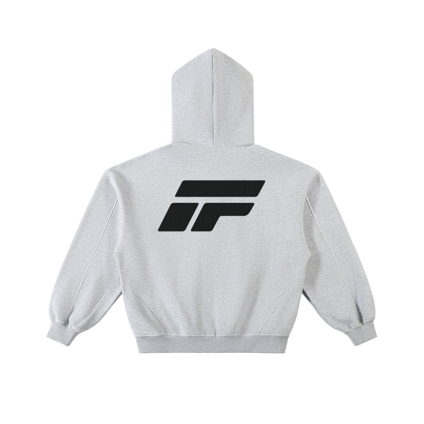 Contrast-Stitched Boxy Fleece Zip Hoodie