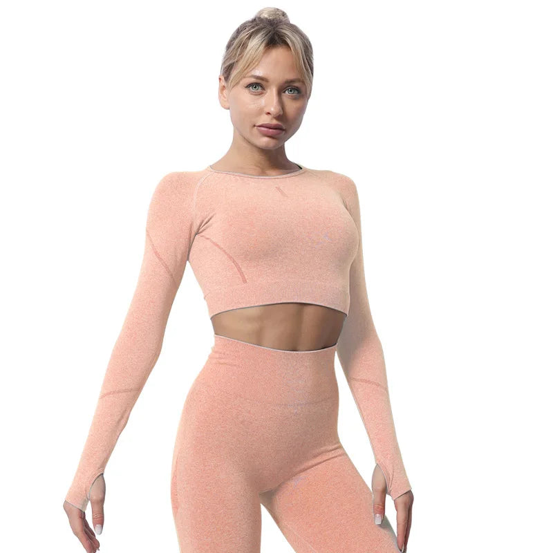 Workout 2 Piece Workout Crop Top Set Clothing Womens Fitness Apparel Sports Set Women Yoga Set Gym Wear