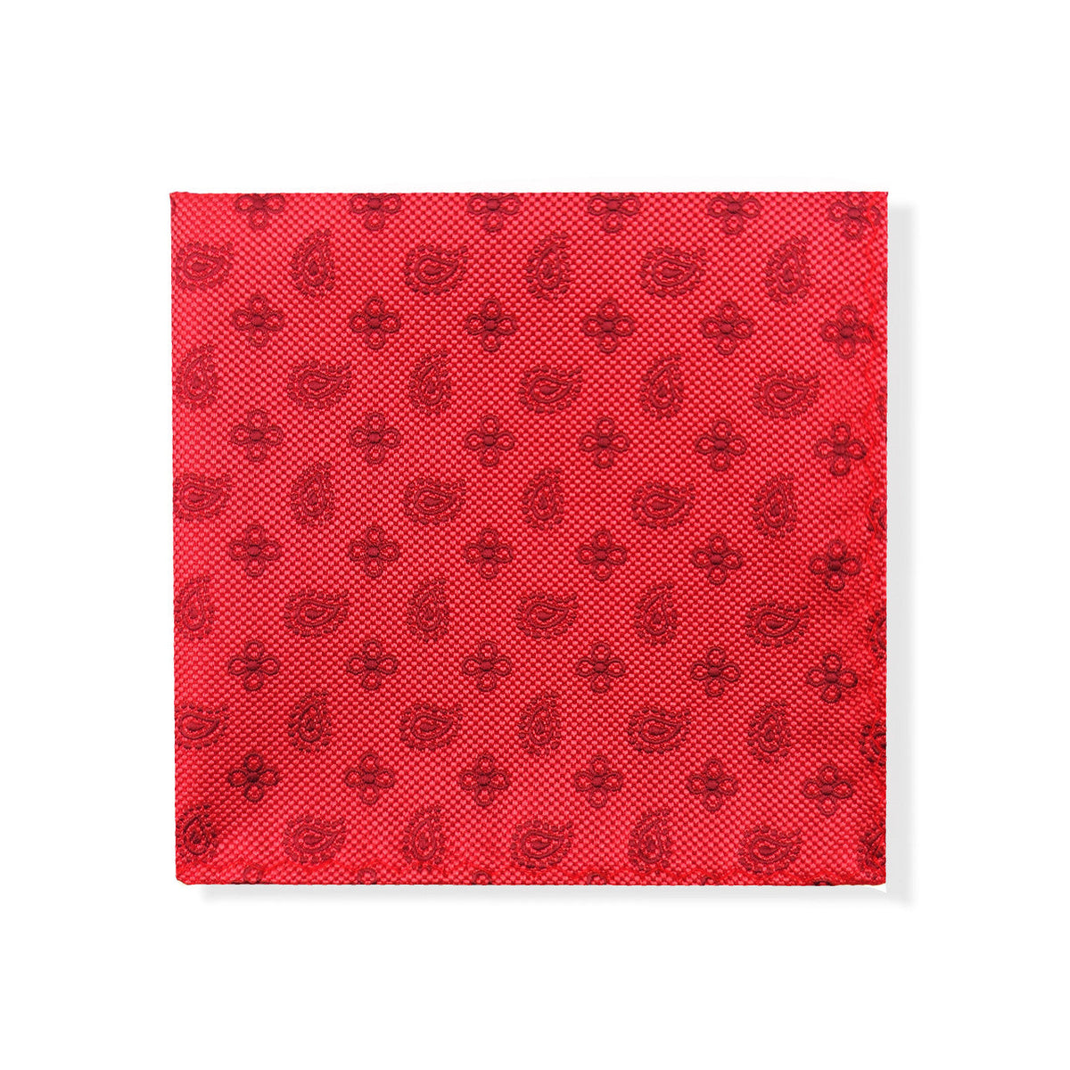 Red Geometric Tie & Pocket Square Set