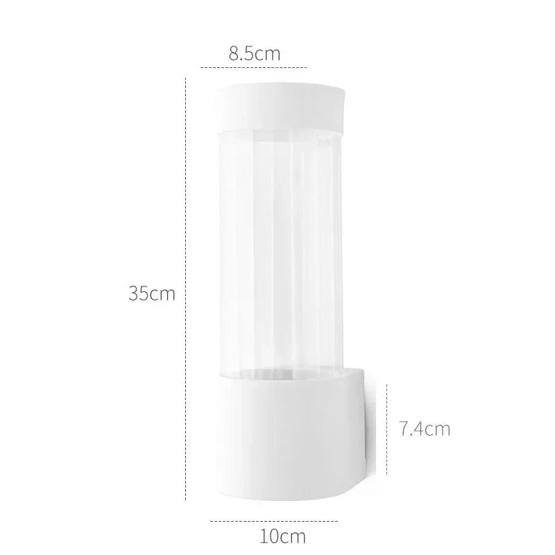 Disposable Paper Cups Dispenser Plastic Cup Holder for Water Dispenser Wall Mounted Automatic Cup Storage Rack Cups Container