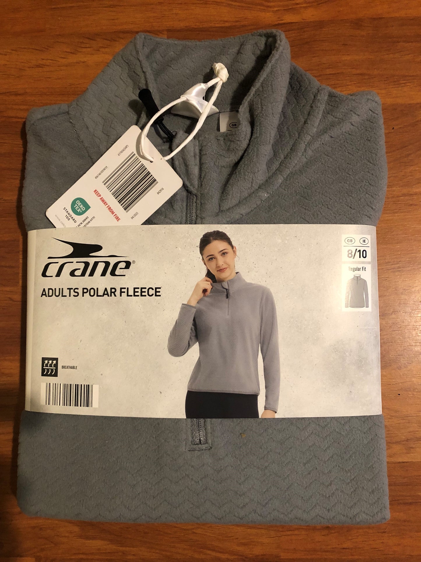Crane Grey Adults Fleece size 8-10