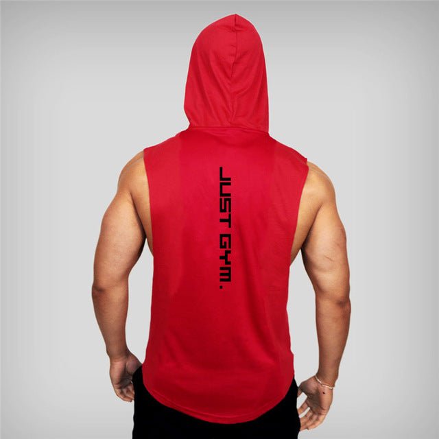 Men's Hooded Gym Tank Top – Slim Fit Cotton Workout Shirt