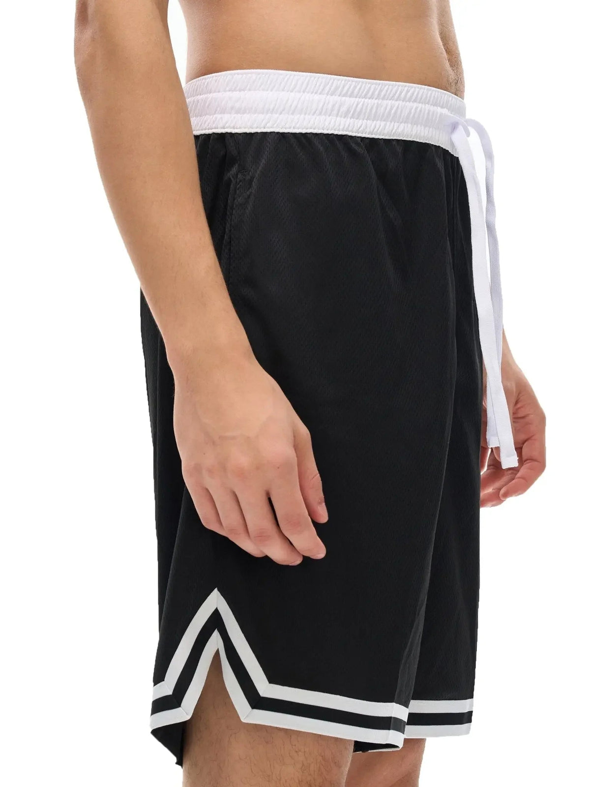 Basketball Shorts with Pockets — Loose-Fit Stripe Trim Gym Shorts | BRACE