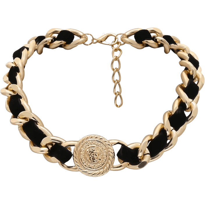 KHLOA Gold Metallic Chunky Necklace