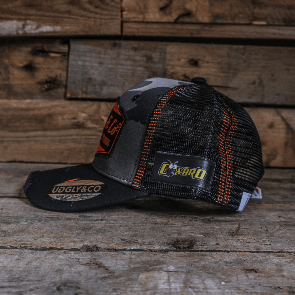 Grey Camo Diamond Trucker Hat