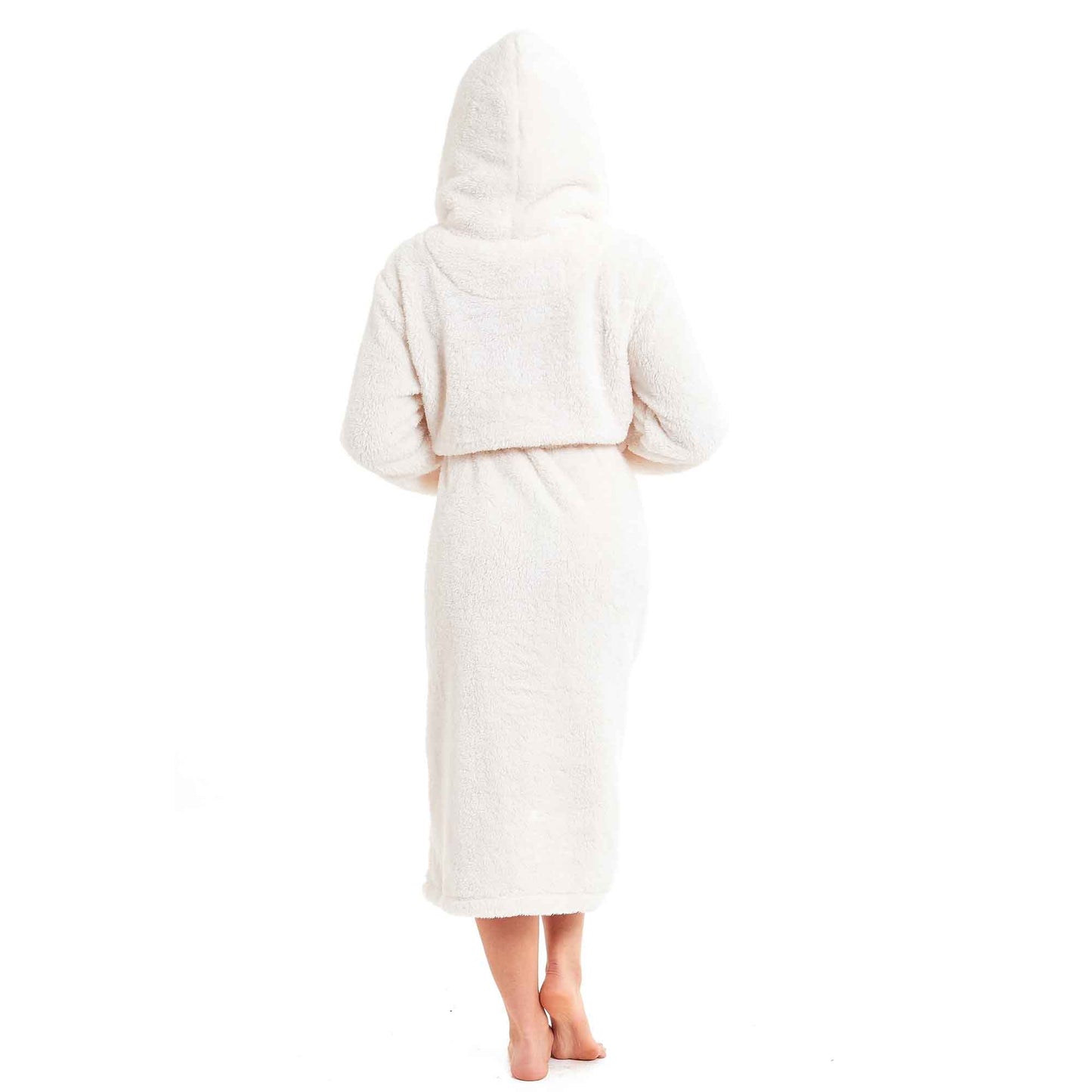 Women's Snuggle Fleece Touch Hooded Robe Luxurious Soft Loungewear Cosy Durable Dressing Gown UK Sizes 8-22 Green Grey Pink Green by Daisy Dreamer