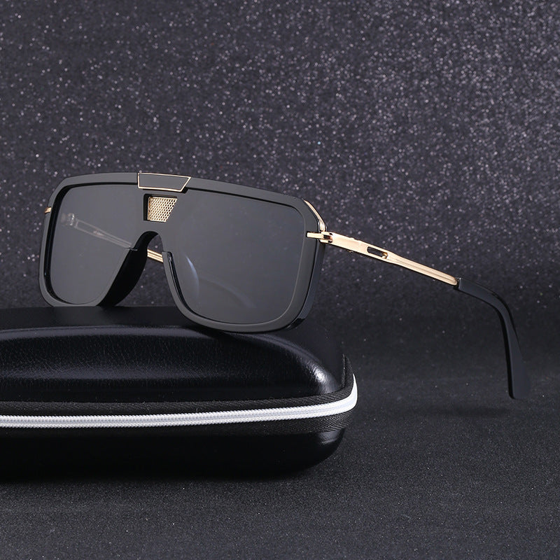 Retro Square Sun Men's European And American Large Frame Sunglasses Women