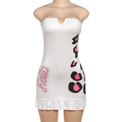 Women’s Personalized Printed Tube Top Sheath Dress – Bodycon Strapless Summer Dress