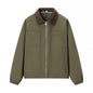 Women's Casual Zipper Short Jacket Coat Lapel Fashion Jacket
