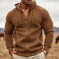 Premium Men's Contrast Zipper Sweatshirt - Casual Fleece Jacket