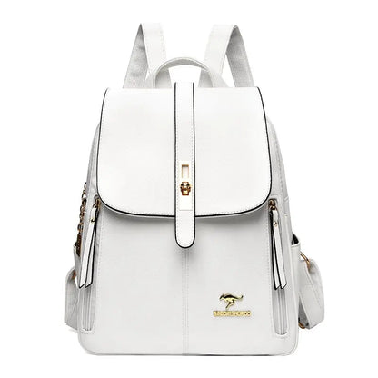 Luxury Women Leather Backpacks for Girls Sac a Dos Casual Daypack Black Vintage Backpack School Bags for Girls Mochila Rucksack