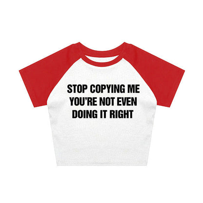 Alphabet Streetwear ShortSlim-fit Women's T-shirt For Foreign Trade European And American Style