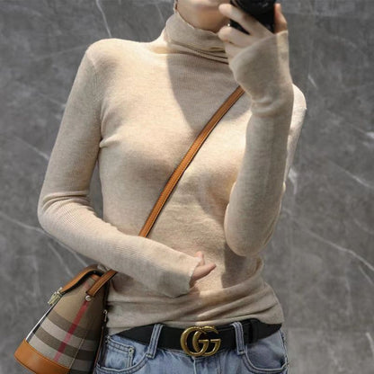 Lapel Women's Slim Bottoming Sweater