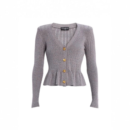 Button Ruffled Bell Sleeve Slim Fit Waist-controlled Slimming Top