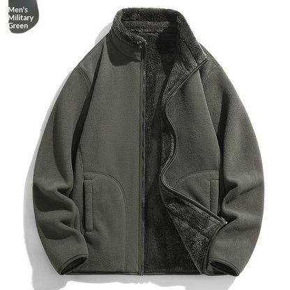 Lambswool Fleece Jacket Double Sided Fleece Coat