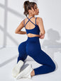 Women’s 2-Piece Fitness Set – Cross-Waist Leggings & Sports Bra Suit (6 Colors)