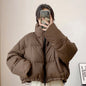 Cropped Cotton Puffer Jacket With A Stand-up Collar For Petite