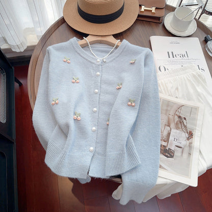 French Sweet Gentle Soft Glutinous Round Neck All-matching Anti-aging Sweater Coat