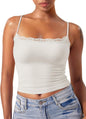 Women’s Lace Camisole – Sexy Square Collar Sleeveless Top, Elegant Summer Tank