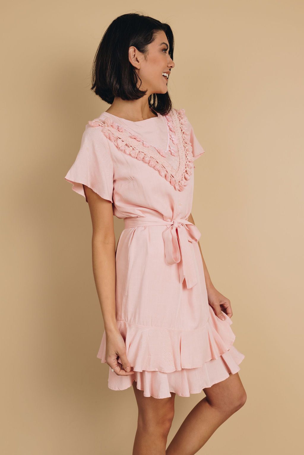 Let's Dance Tassel Wrap Dress