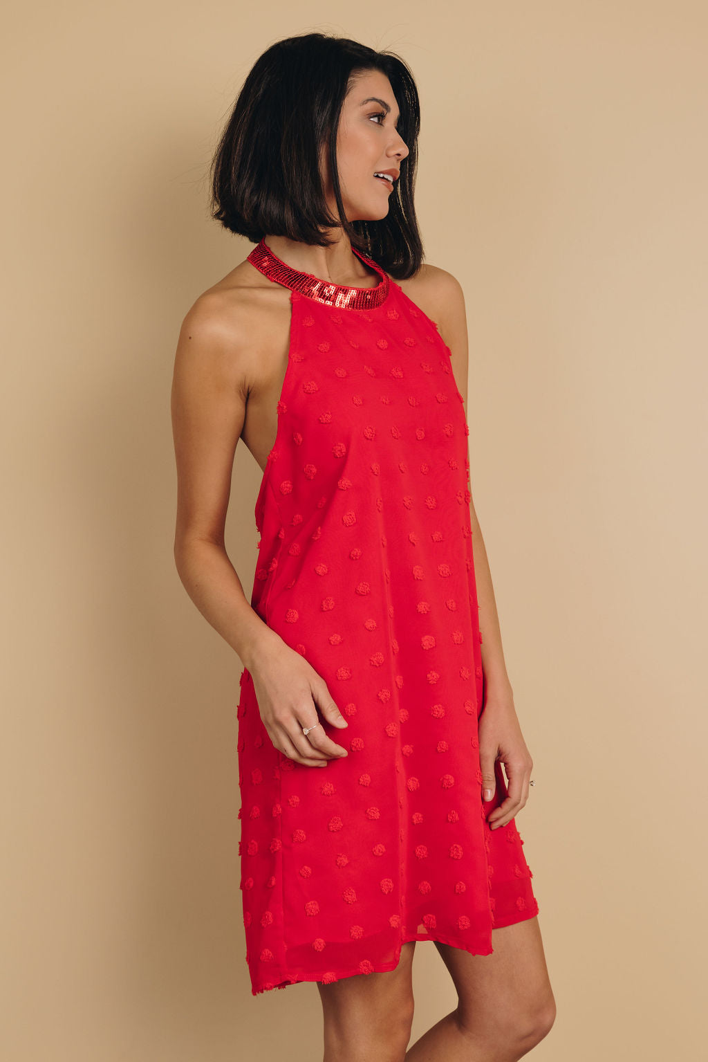 Raquel Sleeveless Pompom Mini Dress