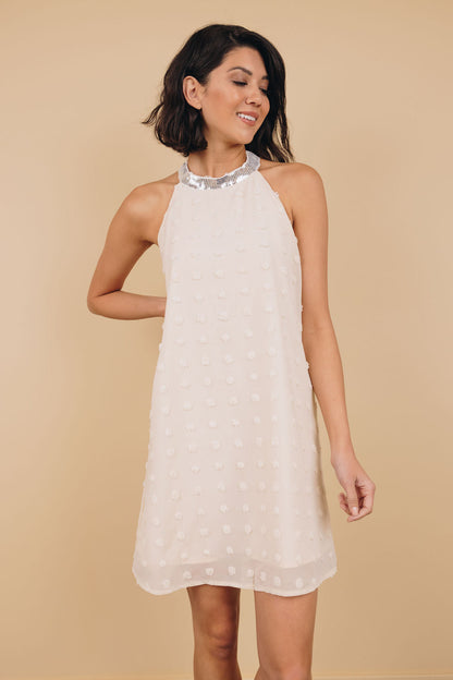 Raquel Sleeveless Pompom Mini Dress