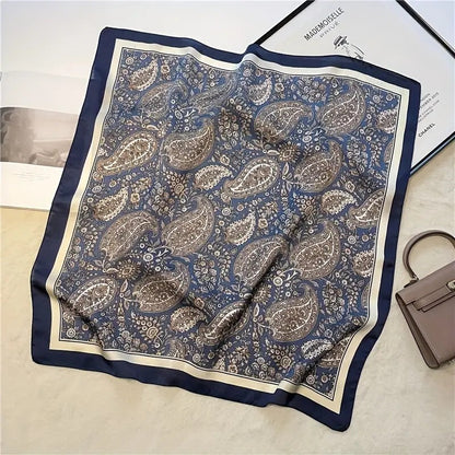 Women's Retro Printed Korean-Style Fashionable All-Match Professional Silk Scarf