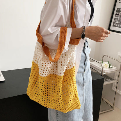 Simple Retro Hollow Knitted Handbag Shoulder Bag