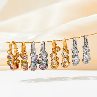 New Zircon Geometric Delicate Earrings Women