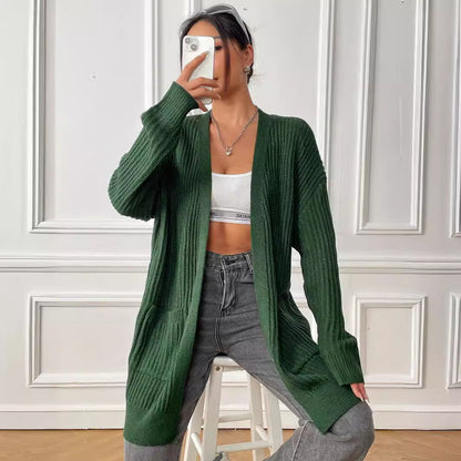 New Double Pocket Simple Casual Sweater Cardigan