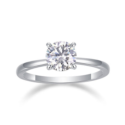 S925 Sterling Silver Moissanite Four-Prong
