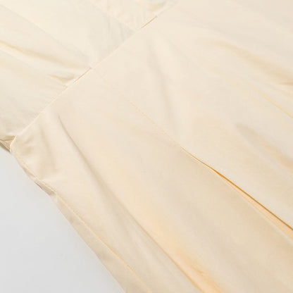 Women's Cotton Solid Color Long Sleeve Dress