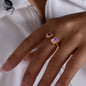 Titanium Steel No Fading INS Special Interest Light Luxury Open Ring Adjustable