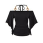 Women's Retro Off-the-Shoulder Beaded Halter Neck Top