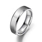 Brushed Wide Face 610mm Unisex Beveled Silver Titanium Ring