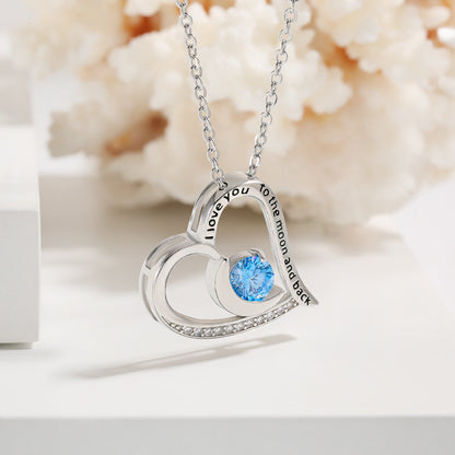 Alentine's Day Gift Necklace, Eternal Love And America, 12 Stars, Stone, Moon, Heart