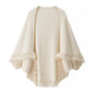 Knitted Cardigan Women's Outerwear Cloak Cape Jacket
