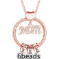 Mother's Day Gift Personalized Circle Pendant with Custom Beads Birthstone Pendant