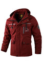 Men's Waterproof Windbreaker Jacket - Hooded Winter Coat with Fleece Lining
