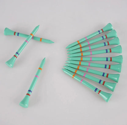 Ice Tee-Not A Castle Tee-Premium 70mm Bamboo Golf Tee With Orange, Pink, Blue & Red Castle Height Indicators-30 pack