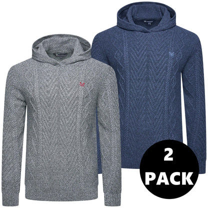 Crew Clothing Company Cable Knit Pullover Hoodie